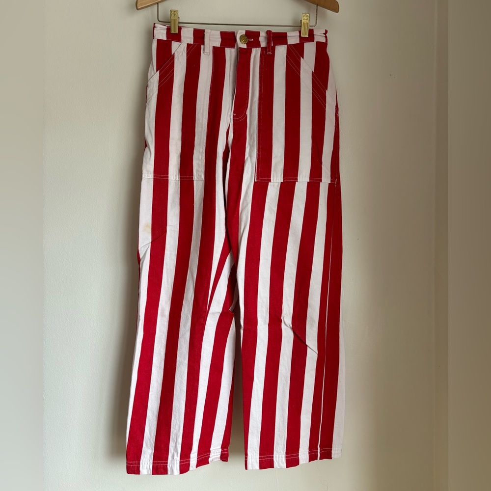Big Bud Press Work Pants S Red White Stripe